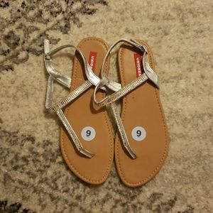 Silver crystal sandals